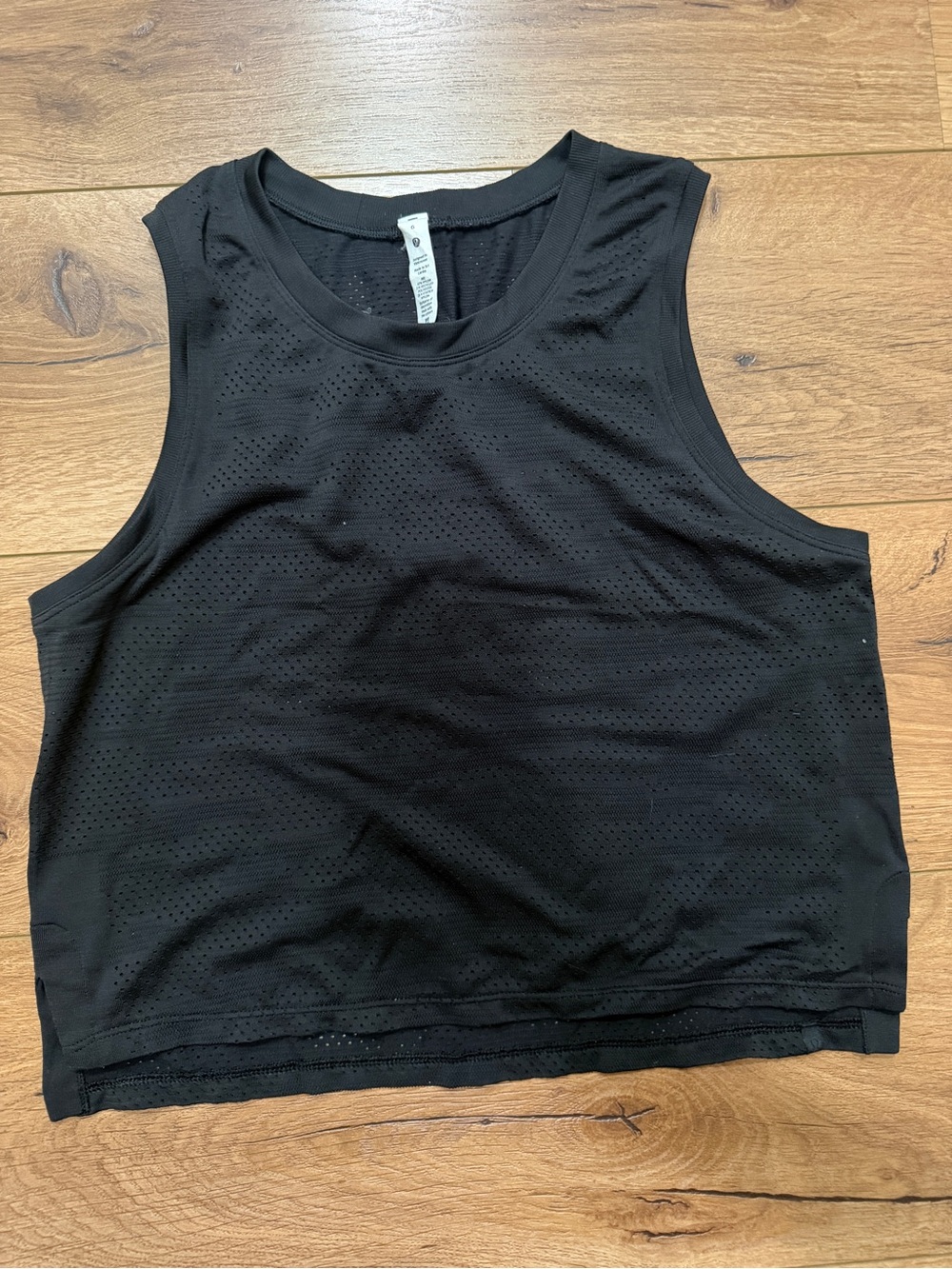 lululemon athletica Black Perforated Crop Tank